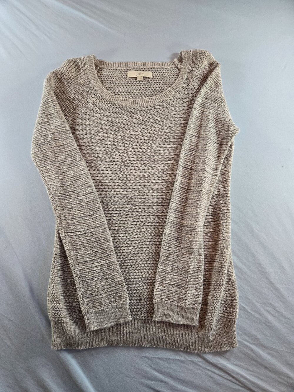 The Loft Women's Large Gray Crewneck Long Sleeve Knit Sweater